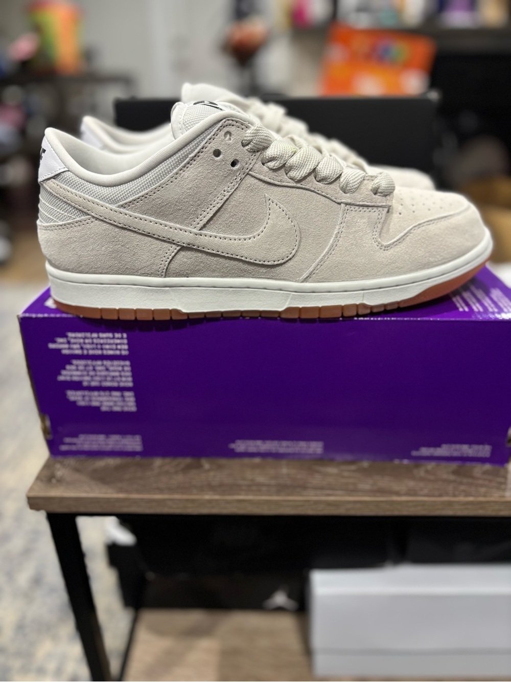 NikeSB Low-Top Suede Sneakers in Light Beige